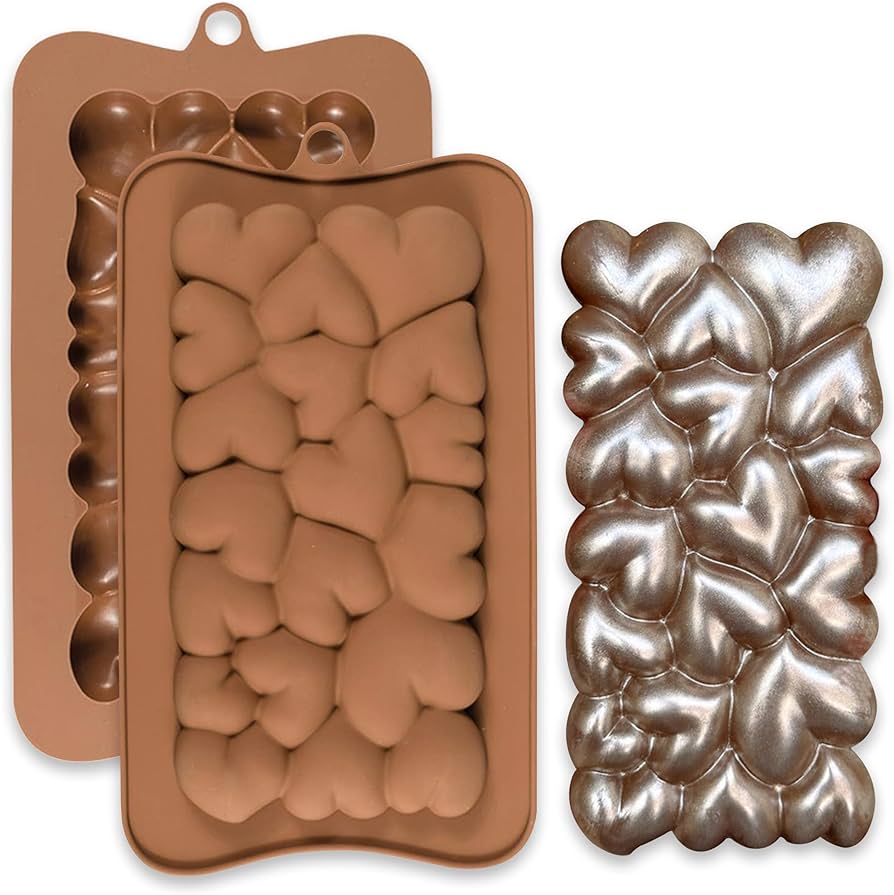 Silicon 3D Bubble Heart Chocolate Bar Mold