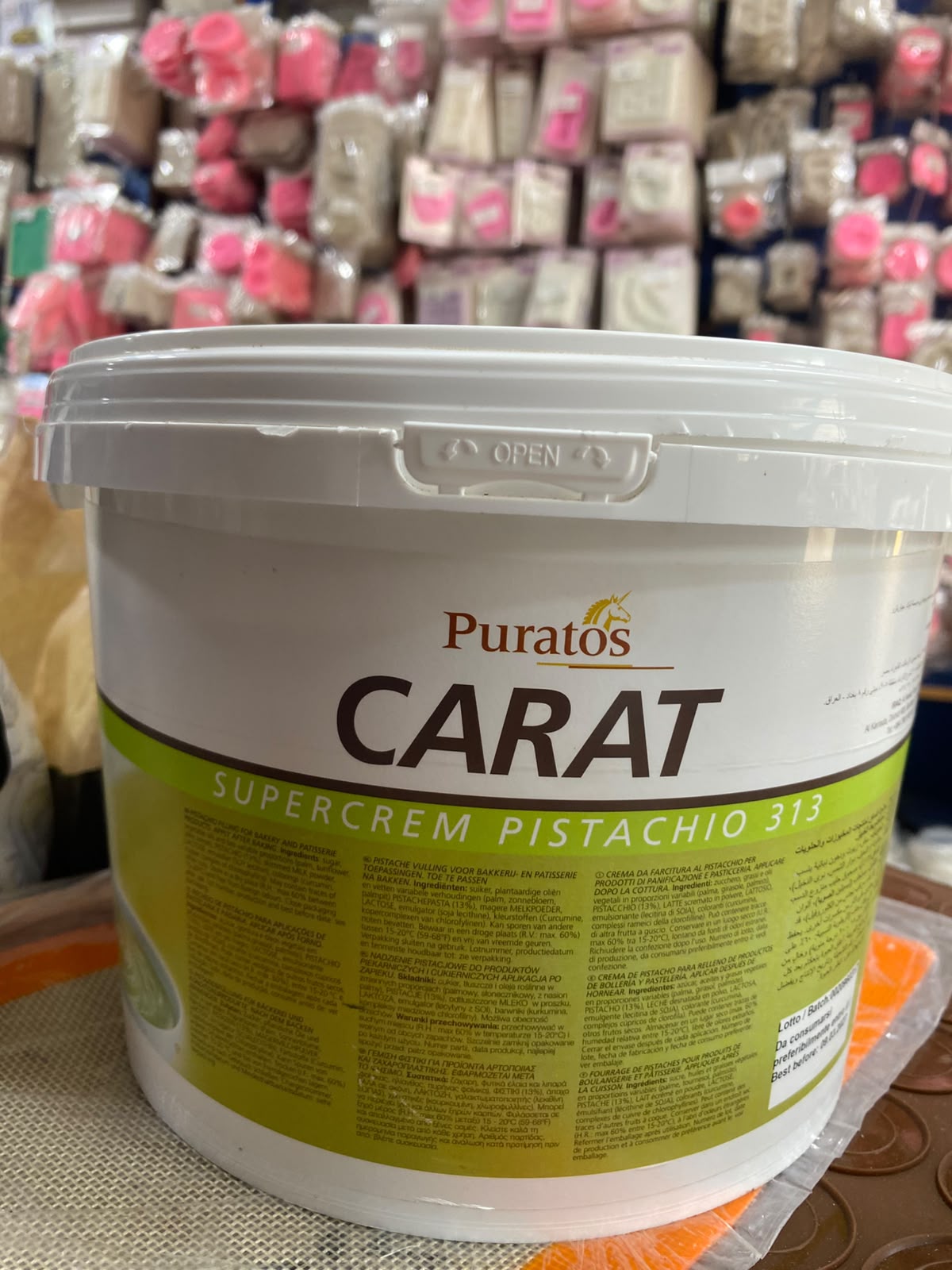 Puratos Carat Super Cream Pistachio Filling 5kg