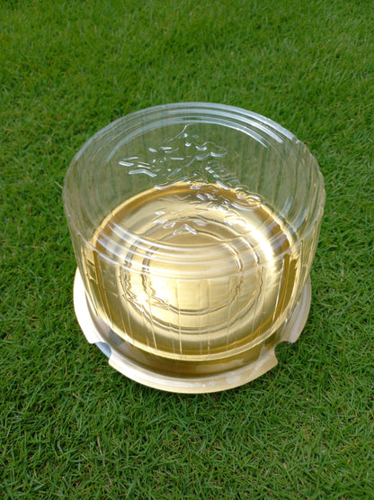 Golden Base Clear Cake Box Size 3" X 5" 6 piece