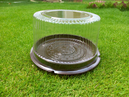 Brown Base Disposable Round Cake Clear Box
