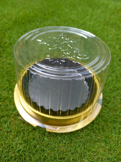 Golden Base Clear Cake Box Size 3" X 5" 6 piece