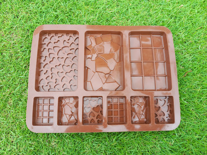Multi Shapes Bars Silicon Chocolate Mold size 7" x 5"