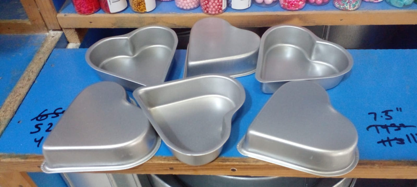 Aluminum Mini Heart Cake Pan 6pcs Size 3 × 3