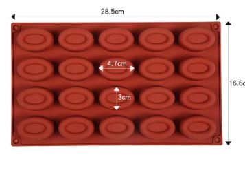 Silicone Mini Oval Donut Tray 24 Cavity