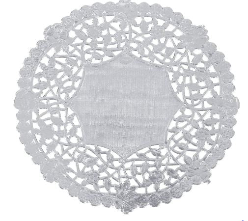 Grade Doilies Paper Round Silver 8 Inch 20pc