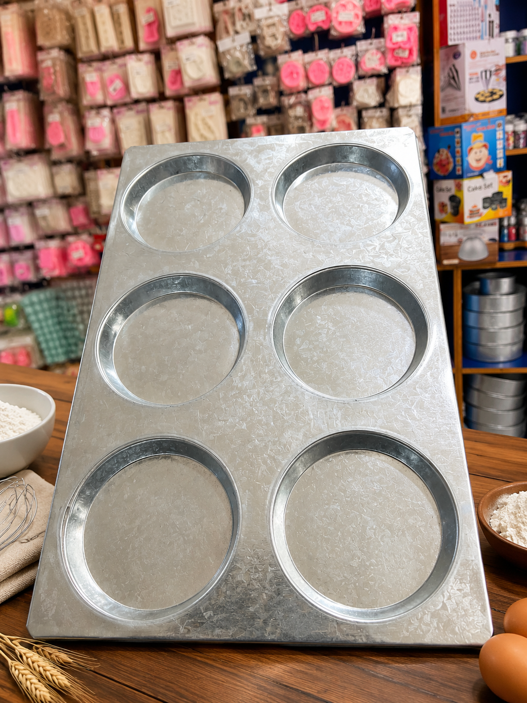 6 Cavity Buns Baking Tray 4.5 inches Dia