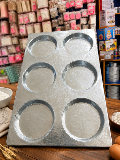 6 Cavity Buns Baking Tray 4.5 inches Dia