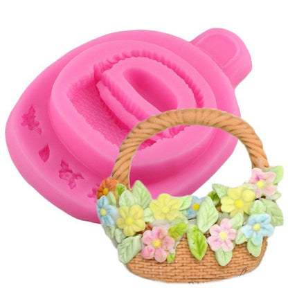 Silicon Flower Basket Fondant Mold Size 3.40" x 2.75"