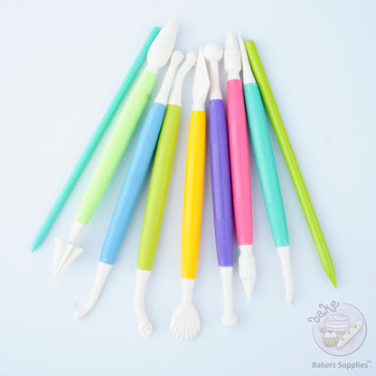 New Fondant Tools Set with Wheel Tool Multicolor 9pcs