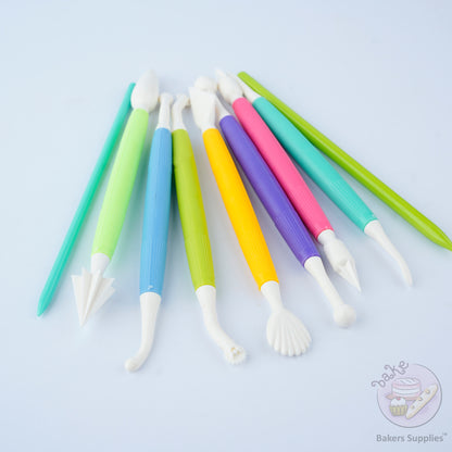 New Fondant Tools Set with Wheel Tool Multicolor 9pcs
