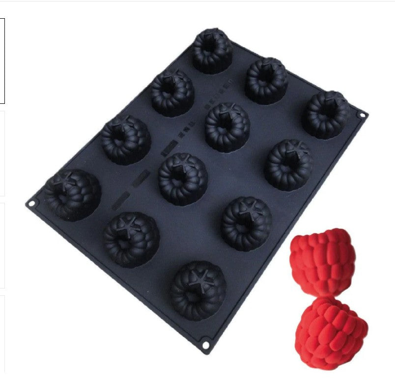 Silicon 12 Cavity Raspberry Mold
