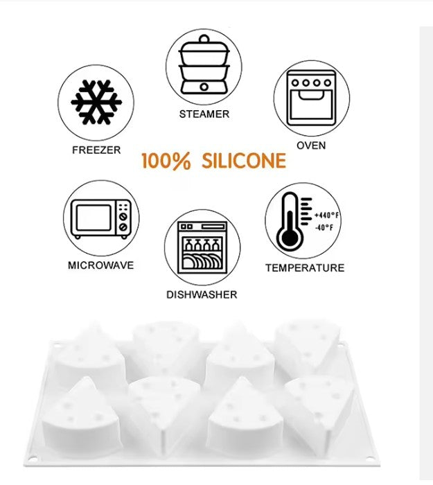 Silicone 8 Cavity Cheese Slice Mold