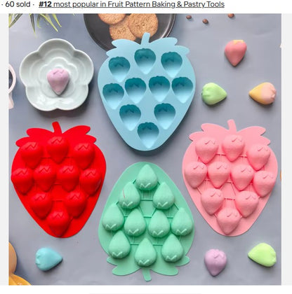 Silicon 9 Cavity Strawberry Chocolate Mold