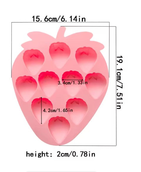 Silicon 9 Cavity Strawberry Chocolate Mold