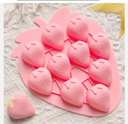 Silicon 9 Cavity Strawberry Chocolate Mold