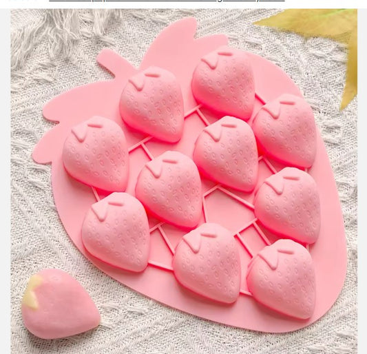Silicon 9 Cavity Strawberry Chocolate Mold