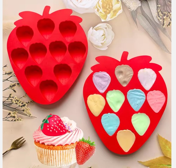 Silicon 9 Cavity Strawberry Chocolate Mold