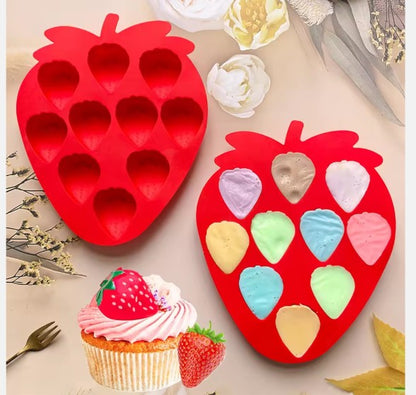 Silicon 9 Cavity Strawberry Chocolate Mold