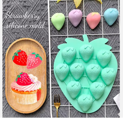 Silicon 9 Cavity Strawberry Chocolate Mold