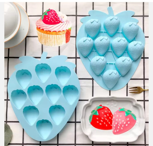 Silicon 9 Cavity Strawberry Chocolate Mold
