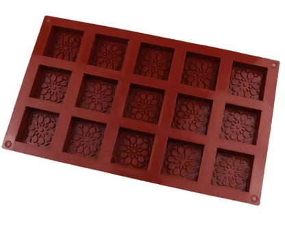 Silicon Square Chocolate Mold Inside Texture 15 Cavity