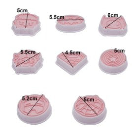 Super Hero  Fondant & Cookie Cutter 8pcs Set