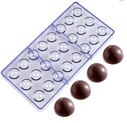 24 Cavity Small Semicircle Round Acrylic Chocolate Mold