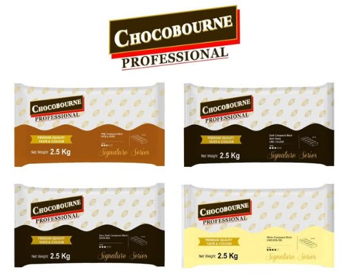 Chocobourne Extra Dark Compound Chocolate 2.5 kg Slab