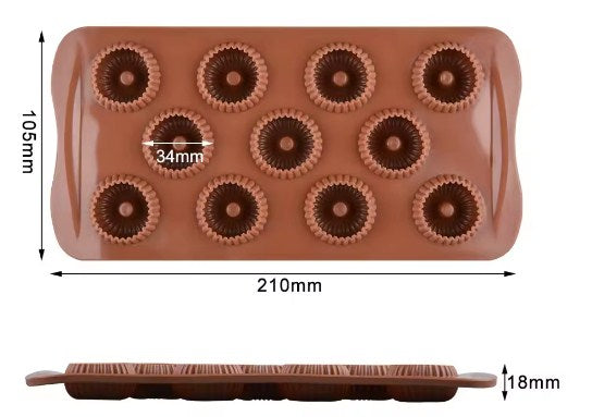 11 Cavity Swirl Mini Donut Chocolate Mold