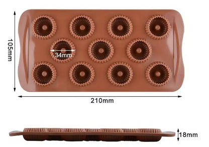 11 Cavity Swirl Mini Donut Chocolate Mold