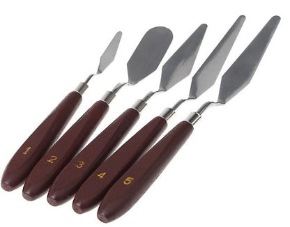 Angled Spatula Palette Knife  5pc  Set