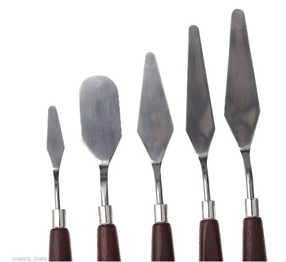 Angled Spatula Palette Knife  5pc  Set