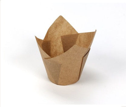 GRADE SOLID KHAKI TULIP LINER 200PCS PACK 16x16x5 Cm