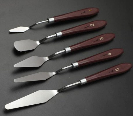 Angled Spatula Palette Knife  5pc  Set