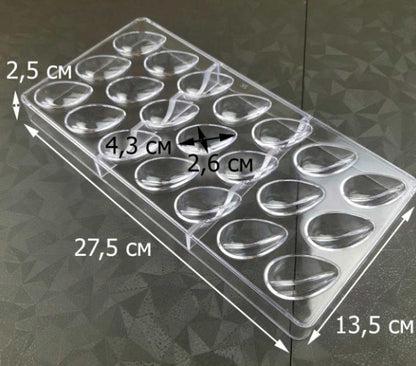 21 Cavity Cocoa Bean Acrylic Chocolate Mold