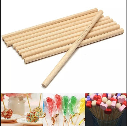 Wooden Cake Dowel Rods 30x0.8cm 12pcs Pack