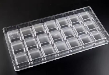 21 Cavity Plain Square Acrylic Chocolate Mold