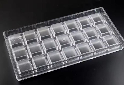 21 Cavity Plain Square Acrylic Chocolate Mold