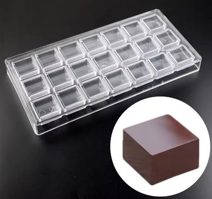 21 Cavity Plain Square Acrylic Chocolate Mold