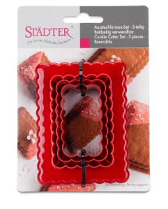 Rectangle Pastry Cutter Double Sided 3pcs set