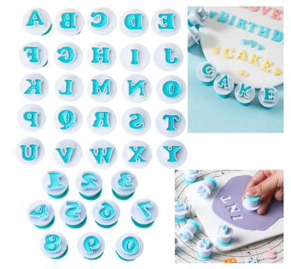 Push Easy Uppercase Alphbet & Number Cutter 36 Pc Set