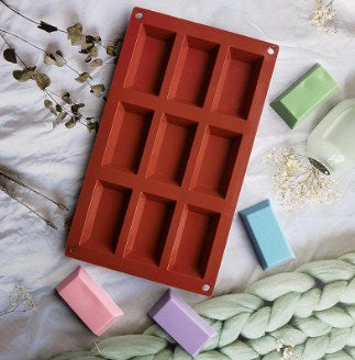 Silicon 9 Cavity 3D Gold Bar Chocolate Mold