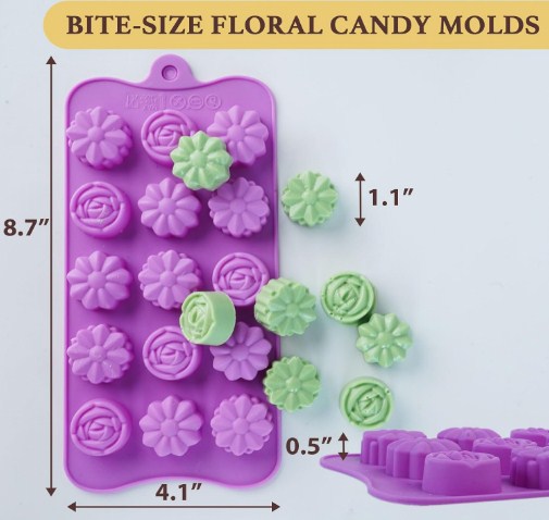 Silicone Floral Chocolate Mold 15 Cavity