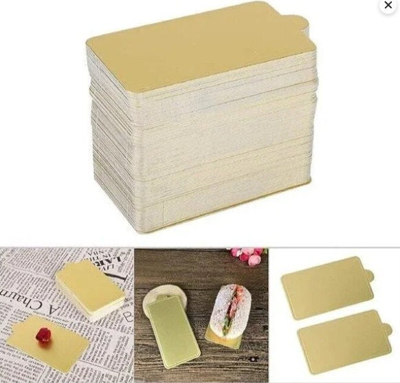 Dessert Platter Rectangle Golden 100pcs 10x6cm