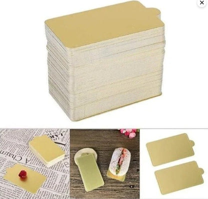 Dessert Platter Rectangle Golden 100pcs 10x6cm