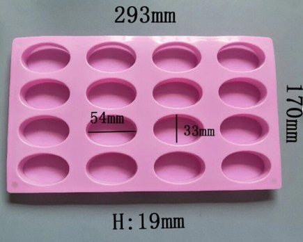 Silicone Mini Oval Soap Mold 16 cavity