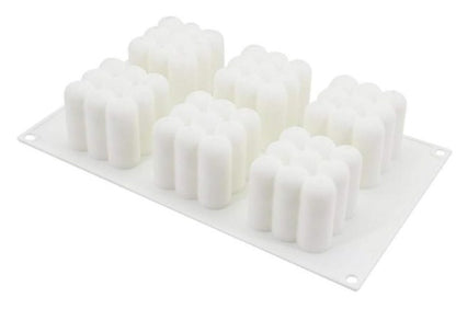 Silicon 6 Cavity 3D Cube Candle Mold