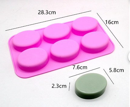 Silicone Oval Soap Mold 6 cavity