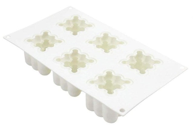 Silicon 6 Cavity 3D Cube Candle Mold