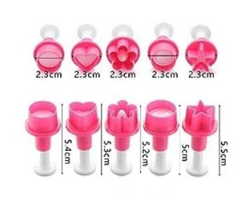 Pink Small Multi Shapes Plunger Cutter Set